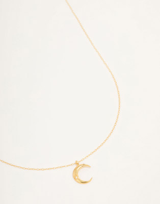 Lovisa Gold plated sterling silver crescent moon necklace in gold