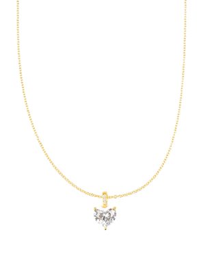 Lovisa Gold plated sterling silver cubic zirconia heart necklace in gold