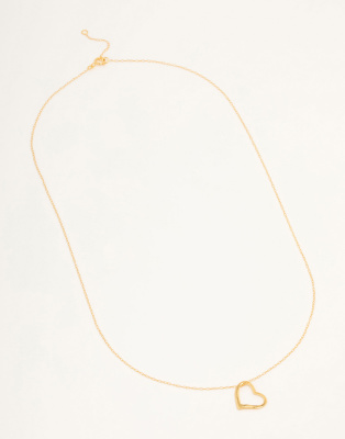 Lovisa Gold plated sterling silver heart charm necklace in gold