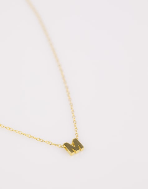 Lovisa Gold plated sterling silver intial m necklace in gold - view 1