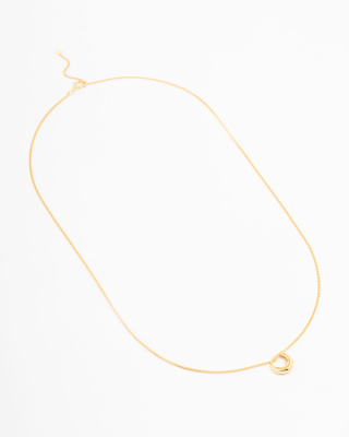 Lovisa Gold plated sterling silver open circle necklace in gold