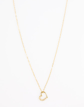 Lost Souls stainless steel puff heart pendant necklace in gold