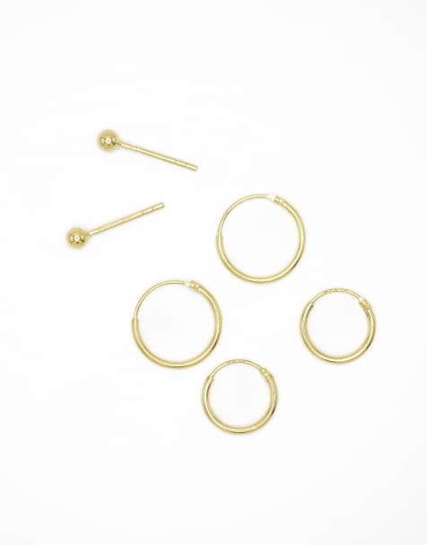 Lovisa Gold plated sterling silver stud & hoop pack earring in gold - view 1