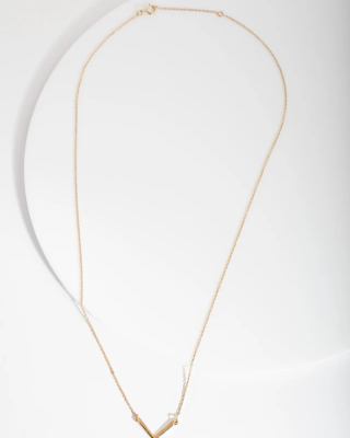 Lovisa Gold plated sterling silver v pendant necklace in gold