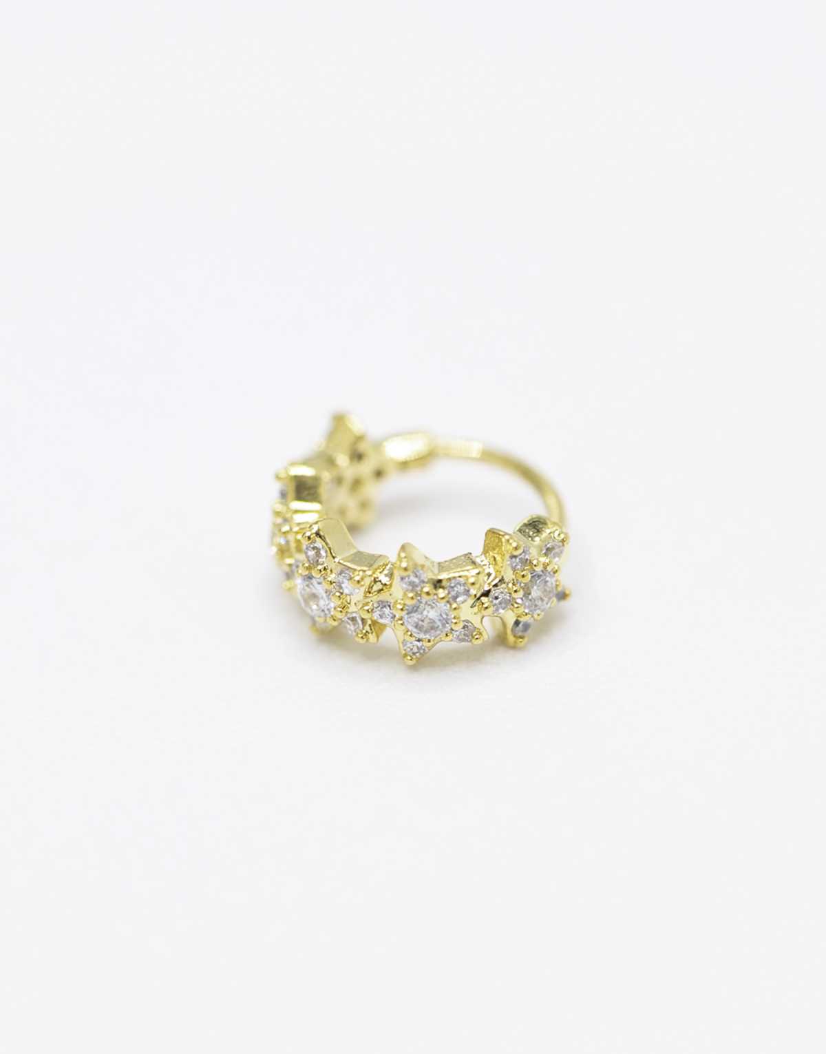 Lovisa Gold plated surgical steel cubic zirconia star clicker ring in gold