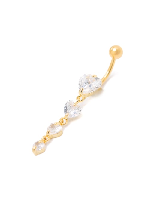 Lovisa Gold plated surgical steel heart belly bar in gold, 2 of 3