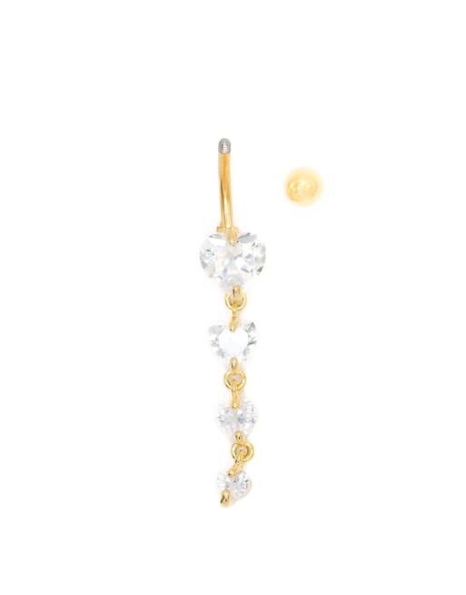 Lovisa Gold plated surgical steel heart belly bar in gold, 3 of 3