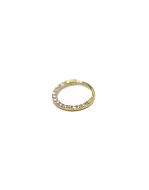 Lovisa Gold plated titanium cubic zirconia clicker ring in gold - view 1