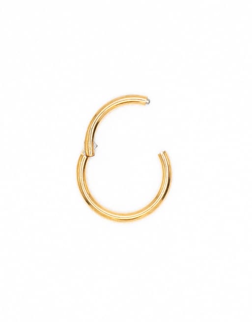 Lovisa Gold plated titanium fine sleeper earrings 6mm in gold ASOS