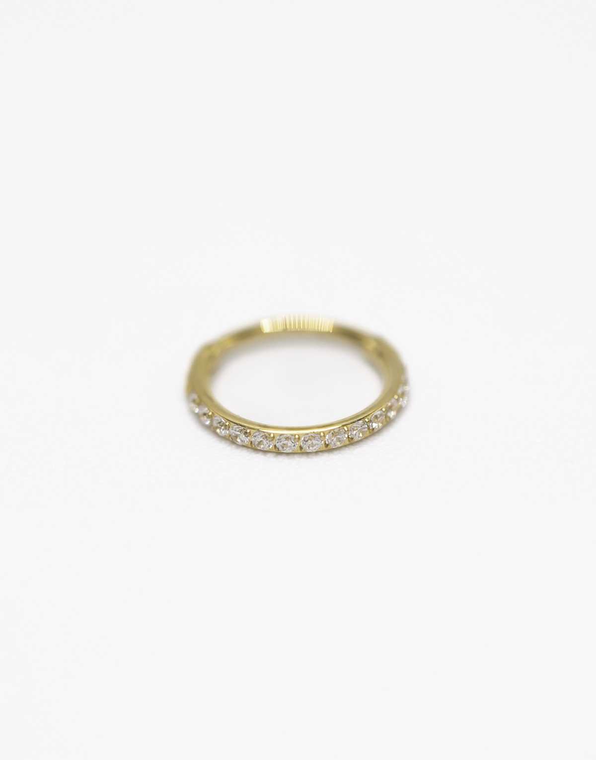 Lovisa Gold plated titanium pave cubic zirconia band clicker ring in gold