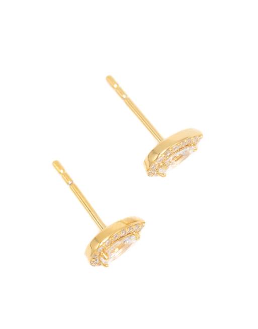 Lovisa - Halo - Orecchini a bottone in argento sterling placcato oro con zirconia cubica , 2 di 3