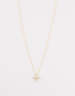 Lovisa - Halskette aus vergoldetem Sterlingsilber in Goldoptik mit Anhänger in Marquise-Schliff mit Zirkonia-Goldfarben