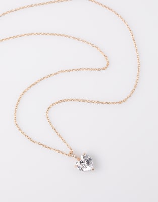 Lovisa - Halskette in Roségold aus vergoldetem Sterlingsilber mit Herzanhänger mit Zirkonia-Schmucksteinen-Goldfarben