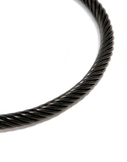 Lovisa – Herren-Manschette aus wasserfestem Edelstahl in Schwarz mit verdrehtem Drahtdesign, 2 von 3
