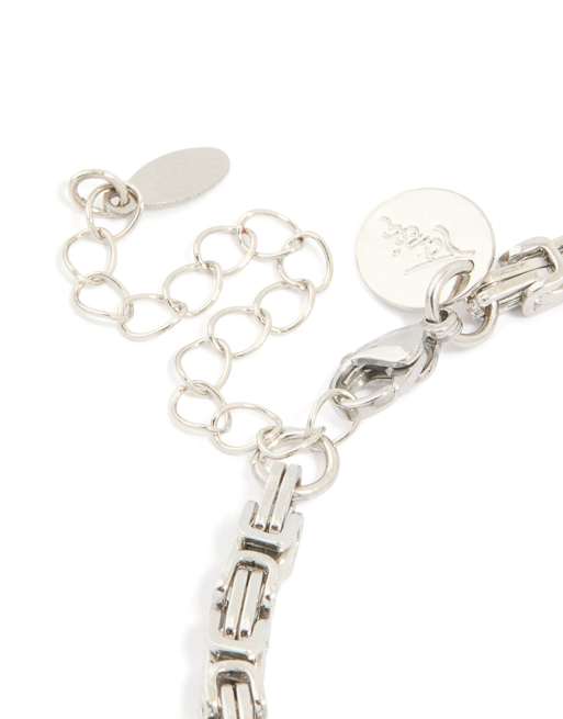 Lovisa – Herrenarmband aus wasserfestem Edelstahl in Silberoptik mit eckigen Gliedern, 2 von 3