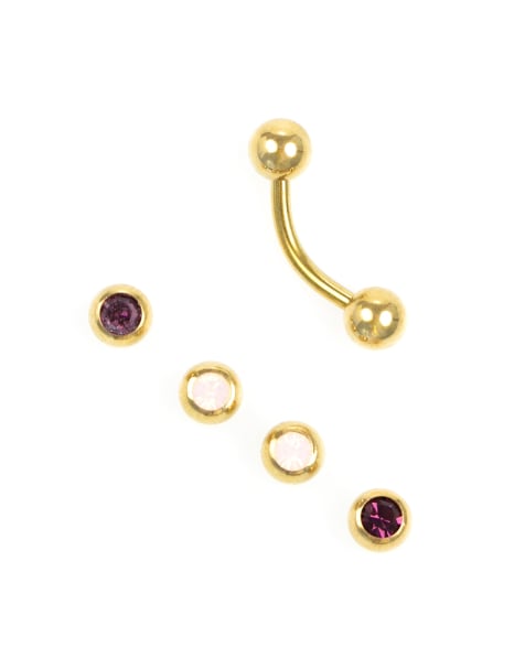 Lovisa – Klassische, austauschbare Bauchnabel-Piercings aus vergoldetem Chirurgenstahl in Goldoptik im Set - view 1