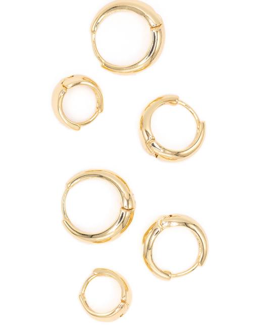 Lovisa - Lot de 3 paires de créoles chunky en laiton plaqué or - Doré, 2 de 3