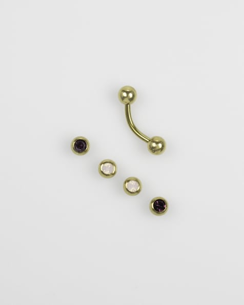 Lovisa - Lot de bijoux de ventre classiques interchangeables en acier chirurgical plaqué or - Doré - view 1