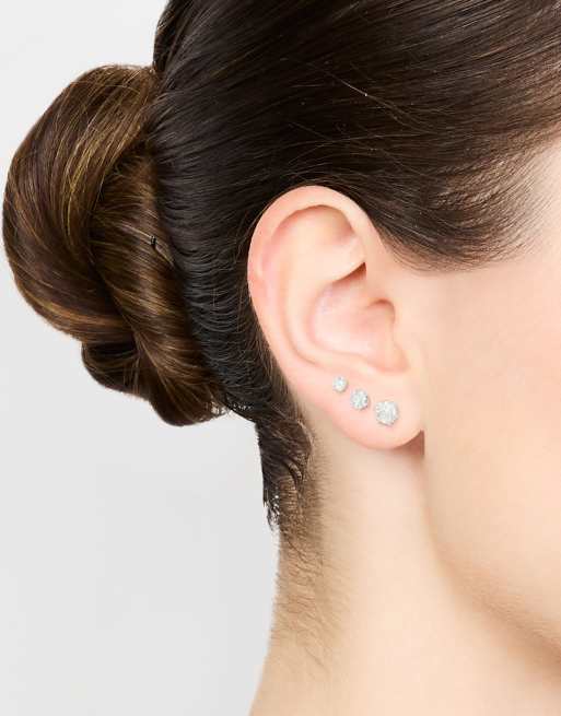 Lovisa - Lot de boucles d'oreilles en acier inoxydable étanche avec zircons cubiques - Argenté, 4 de 5