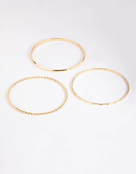 Lovisa - Lot de bracelets joncs variés en plaqué or - Doré - view 1