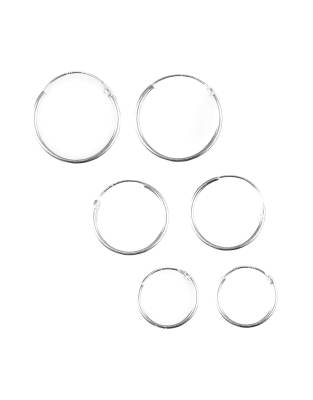 Lovisa - Lot de créoles classiques en argent massif - Argenté