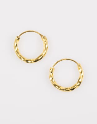 Lovisa - Lot de paires de créoles texturée de taille croissante en argent massif plaqué or - Doré - view 1