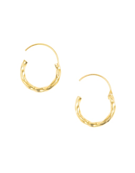 Lovisa - Lot de paires de créoles texturée de taille croissante en argent massif plaqué or - Doré , 3 de 3