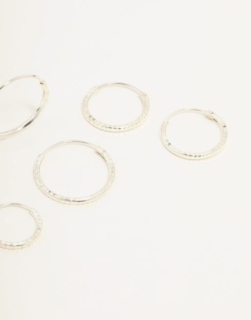 Lovisa - Lot de petites créoles tailles variées en argent massif - Argenté , 2 de 4