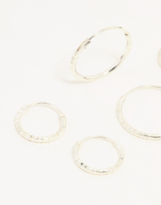 Lovisa - Lot de petites créoles tailles variées en argent massif - Argenté , 3 de 4
