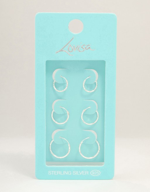 Lovisa - Lot de petites créoles tailles variées en argent massif - Argenté , 4 de 4