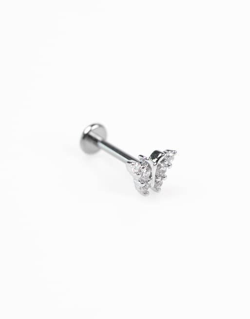 Lovisa - Lot de piercings à arrière plat en titane avec zircons cubiques - Argenté, 2 de 3