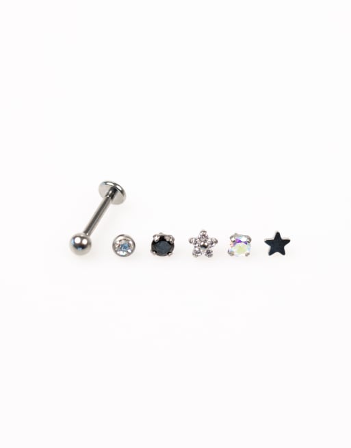 Lovisa - Lot de piercings délicats en titane à arrière plat - Argenté , 3 de 3