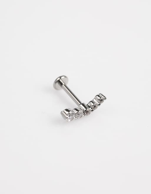 Lovisa - Lot de piercings en acier chirurgical avec modèle chenille et arrière plat - Argenté , 2 de 3