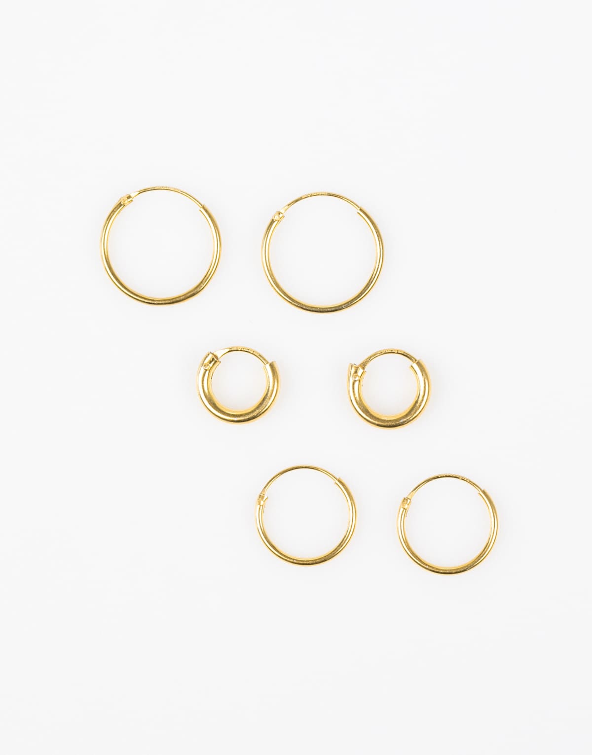 Lovisa Lovisa gold plated sterling silver mix thick hoop earring pack in gold
