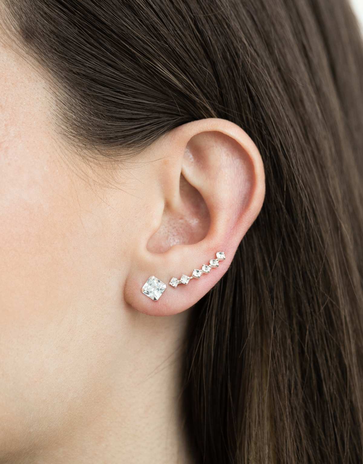 Lovisa Lovisa sterling silver diamante ear pin in silver