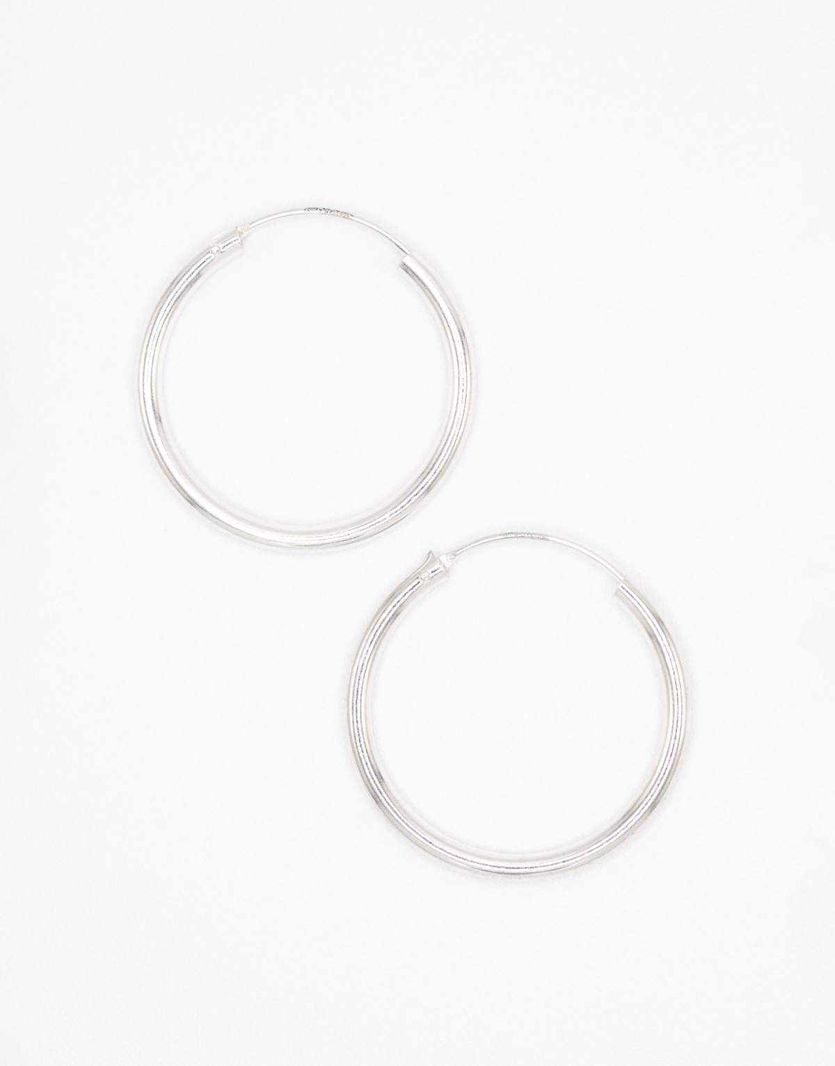 Lovisa Lovisa sterling silver thick hoop earrings in silver