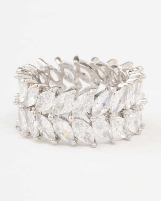 Lovisa - Marquise - Anello appariscente argento in rodio con diamanti sintetici