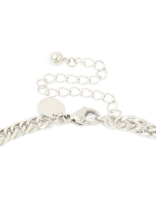 Lovisa Men's - Collar plateado de eslabones cubanos lisos de acero inoxidable resistente al agua, 2 de 3