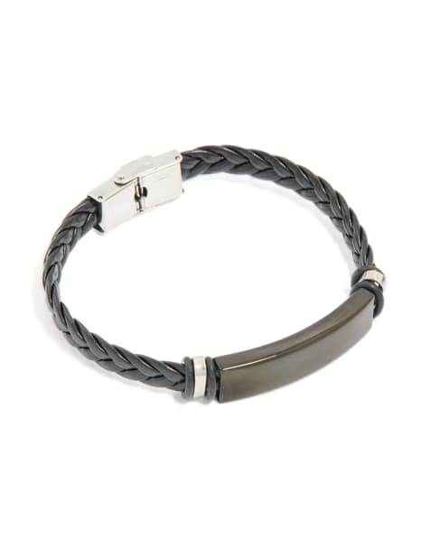 Lovisa Men's - Pulsera negra trenzada de acero inoxidable resistente al agua - view 1