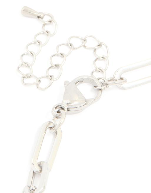 Lovisa Men's - Pulsera plateada de cadena forzada de acero inoxidable resistente al agua, 2 de 3