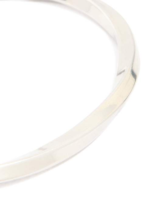 Lovisa Men's - Pulsera rígida plateada con diseño cuadrado retorcido de acero inoxidable resistente al agua, 3 de 3