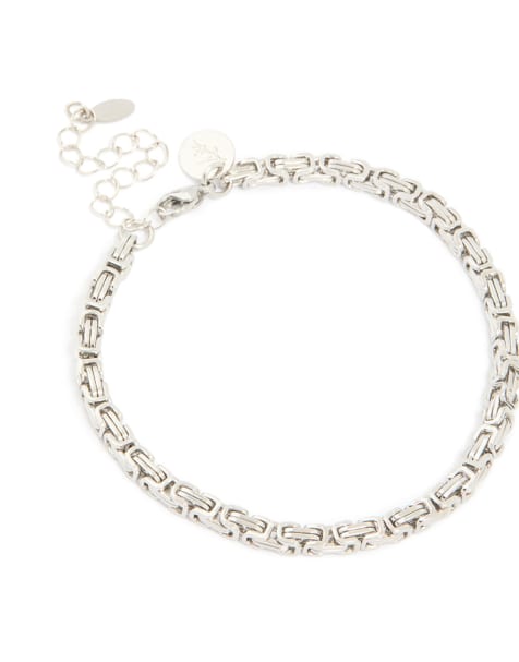 Lovisa Mens waterproof stainless steel box link chain bracelet in silver - view 1