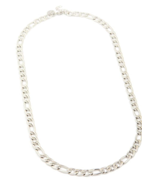 Lovisa Mens waterproof stainless steel figaro chain necklace in silver - view 1