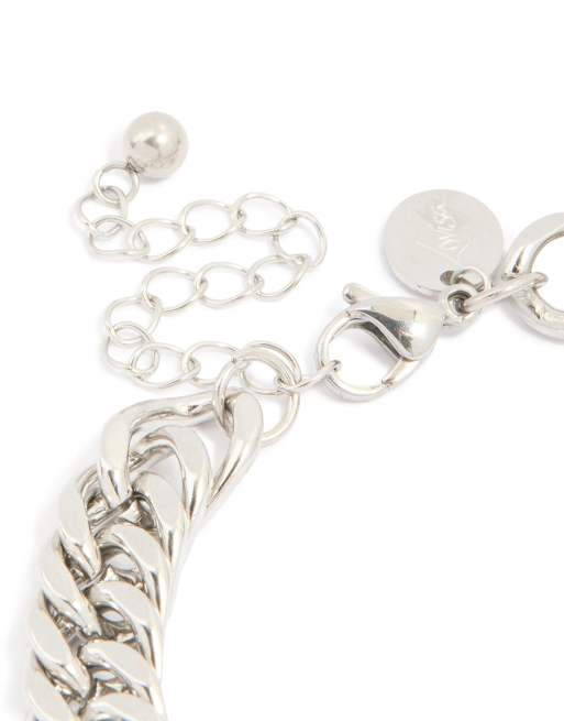 Lovisa Mens waterproof stainless steel large miami cuban link bracelet in silver, 3 of 3