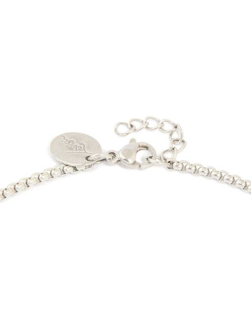 Lovisa Mens waterproof stainless steel mini box chain necklace in silver, 2 of 3