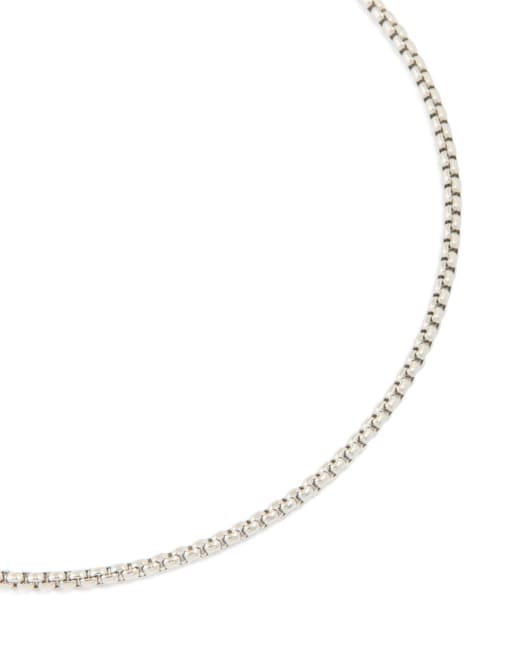 Lovisa Mens waterproof stainless steel mini box chain necklace in silver, 3 of 3