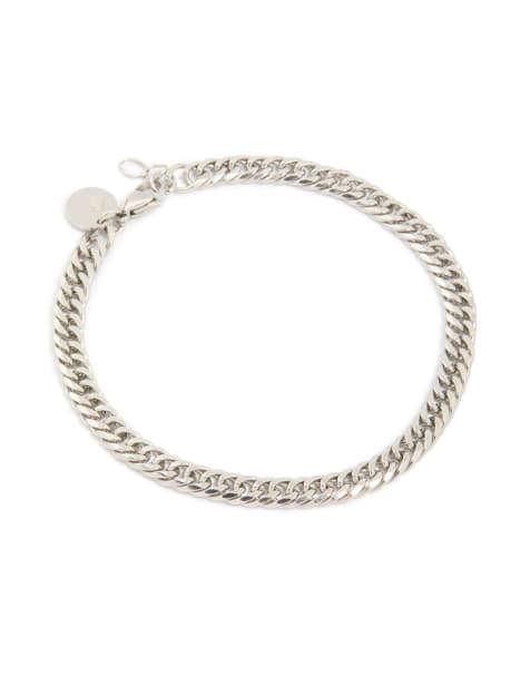 Lovisa Mens waterproof stainless steel smooth cuban link bracelet in silver - view 1