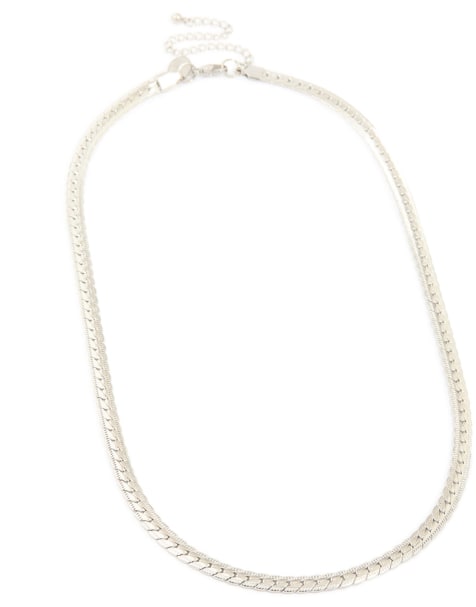 Lovisa Mens waterproof stainless steel smooth snake chain necklace in silver - view 1