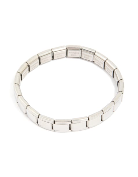 Lovisa Mens waterproof stainless steel stretch link chain bracelet in silver - view 1