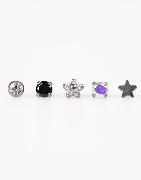 Lovisa - Mooie piercings van titanium met platte achterkant in zilver - view 1